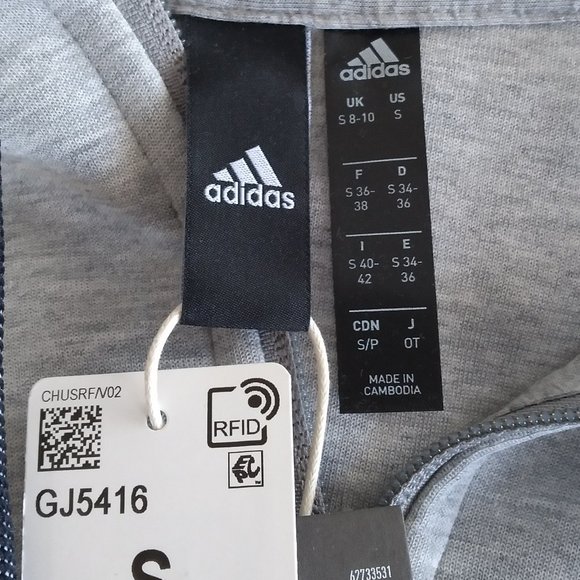 adidas | Tops | Adidas Womens Fleece 3stripes Full Zip Hoodie Medium Grey  Heatherwhite | Poshmark